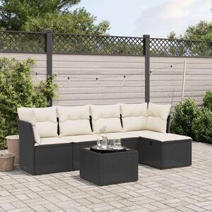 VidaXL Polyrattan Kerti Ülőgarnitúra - 6 részes - Fekete