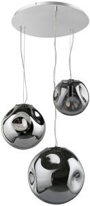 Italux glamour modern függeszték simao króm füstös itxpnd-3693-3-ch+smk