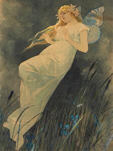 Reprodukció The Elf in the Iris Blossoms (Vintage Art Nouveau) - Alfons Mucha