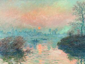 Reprodukció Setting Sun on the Seine - Claude Monet, (40 x 30 cm)