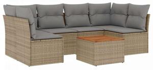 VidaXL Polyrattan Kerti Ülőgarnitúra - 7 részes - Bézs