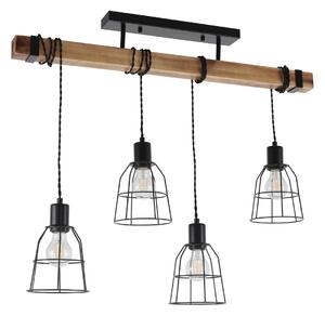 Italux loft vintage függeszték ponte fekete itxpnd-4290-4-l