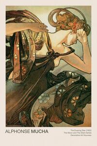 Reprodukció The Evening Star (Celestial Art Nouveau / Beautiful Female Portrait) - Alphonse / Alfons Mucha, (26.7 x 40 cm)