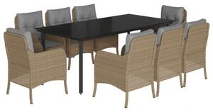 VidaXL Polyrattan Kerti Étkezőgarnitúra - 9 részes