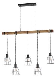 Italux loft vintage függeszték ponte fekete itxpnd-4290-5-l