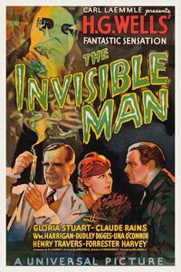Reprodukció The Invisible Man (Vintage Cinema / Retro Movie Theatre Poster / Horror & Sci-Fi), (26.7 x 40 cm)