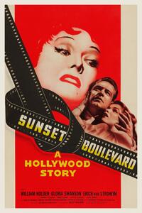 Reprodukció Sunset Boulevard (Vintage Cinema / Retro Movie Theatre Poster / Iconic Film Advert), (26.7 x 40 cm)
