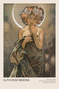 Reprodukció The Moon (Celestial Art Nouveau / Beautiful Female Portrait) - Alphonse / Alfons Mucha