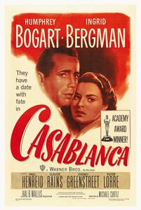 Reprodukció Casablanca (Vintage Cinema / Retro Theatre Poster)