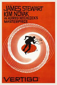Reprodukció Vertigo, Alfred Hitchcock (Vintage Cinema / Retro Movie Theatre Poster / Iconic Film Advert), (26.7 x 40 cm)