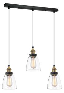Italux modern vintage függeszték francis fekete átlátszó arany itxmdm-2563/3 gd+cl