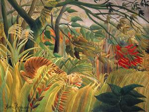 Reprodukció Tiger in a Tropical Storn (Rainforest Landscape) - Henri Rousseau
