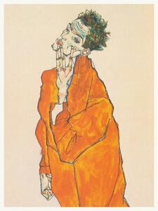 Reprodukció Man in an Orange Jacket (Male Self Portrait) - Egon Schiele