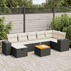 VidaXL Polyrattan Kerti Ülőgarnitúra - 8 részes - Fekete