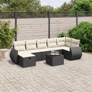 VidaXL Polyrattan Kerti Ülőgarnitúra - 8 részes - Fekete