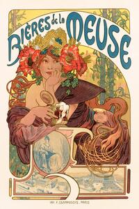 Reprodukció Bières De La Meuse (Art Nouveau Beer Lady) - Alphonse Mucha