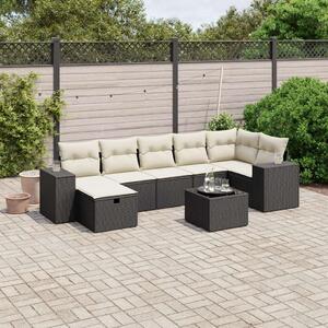 VidaXL Polyrattan Kerti Ülőgarnitúra - 8 részes - Fekete