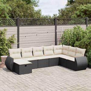 VidaXL Polyrattan Kerti Ülőgarnitúra - 8 részes - Fekete