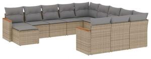 VidaXL Polyrattan Kerti Ülőgarnitúra - 12 részes - Bézs