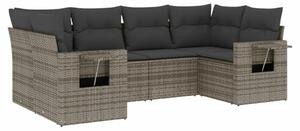 VidaXL 6 részes szürke polyrattan kerti ülőgarnitúra párnákkal