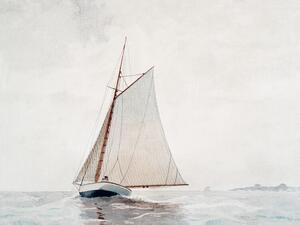 Reprodukció Sailing off Gloucester (Boat on the Ocean) - Winslow Homer