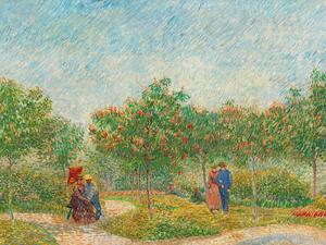 Reprodukció Garden with Courting Couples (Square Saint-Pierre) - Vincent van Gogh