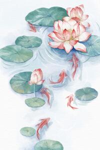 Illusztráció Lotus Pond Water Color home, Xuan Thai