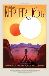 Illusztráció Kepler16b (Planet & Moon Poster) - Space Series (NASA), (26.7 x 40 cm)