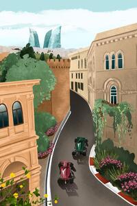 Illusztráció Baku Azerbeidzjan, Goed Blauw