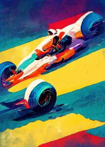 Illusztráció Formula 1 yellow purple, Justyna Jaszke