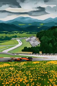 Illusztráció Racetrack of Austria, Goed Blauw