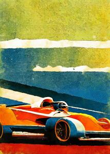 Illusztráció Formula 1 orange blue, Justyna Jaszke