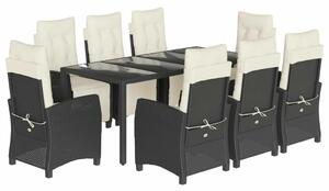 VidaXL Polyrattan Kerti Étkezőgarnitúra - 9 részes