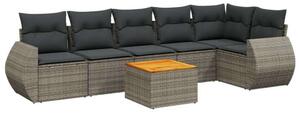VidaXL Polyrattan Kerti Ülőgarnitúra - 7 részes - Szürke