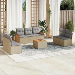 VidaXL Polyrattan Kerti Ülőgarnitúra - 8 részes - Bézs