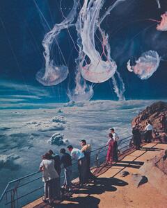 Illusztráció The sea view, spacerocket art, (30 x 40 cm)
