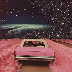 Illusztráció Pink Cruise in Space Collage Art, Samantha Hearn