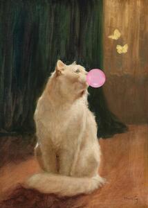 Illusztráció Bubble Gum and Cat, The Art Concept