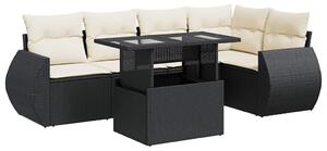 VidaXL Polyrattan Kerti Ülőgarnitúra - 6 részes - Fekete