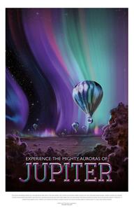 Illusztráció Jupiter (Retro Planet & Moon Poster) - Space Series (NASA)