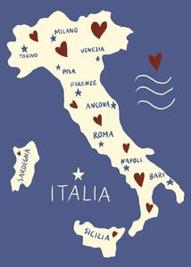 Illusztráció Italiy Map, Studio Dolci