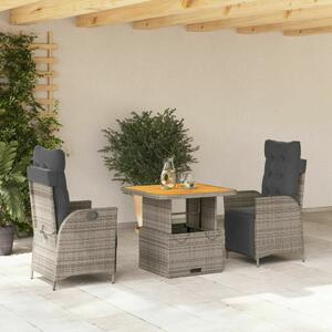 VidaXL Polyrattan Kerti Étkezőgarnitúra - 2 Foteles