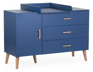 Childhome Bold Blue - Komód - 3 fiók + 1 ajtó + pelenkázó egység