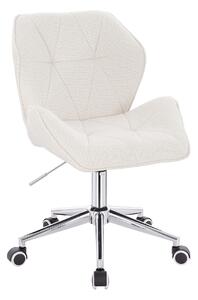 HR212K Krémszínű modern boucle szék krómozott lábbal