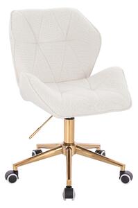 HR212K Krémszínű modern boucle szék arany lábbal