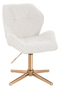 HR212CROSS Krémszínű modern boucle szék arany lábbal