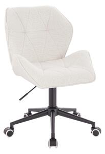 HR212K Krémszínű modern boucle szék fekete lábbal