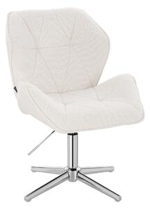 HR212CROSS Krémszínű modern boucle szék krómozott lábbal