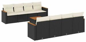 VidaXL Polyrattan Kerti Ülőgarnitúra - 9 részes - Fekete