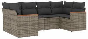 VidaXL Polyrattan Kerti Ülőgarnitúra - 6 részes - Szürke